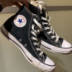 Black Converse High Tops Size 8